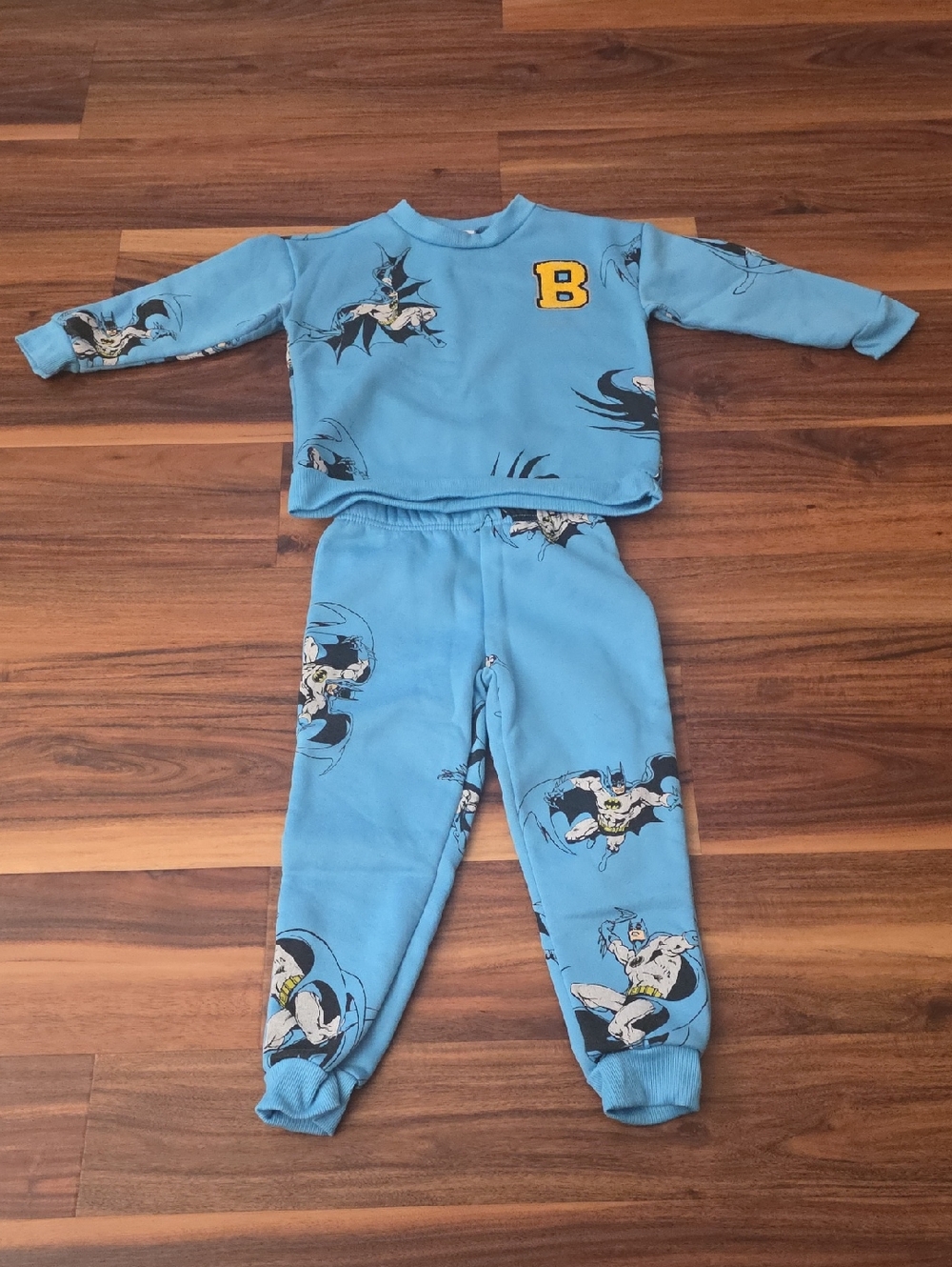 Batman Kids Matching Set Blue with Yellow B Patch